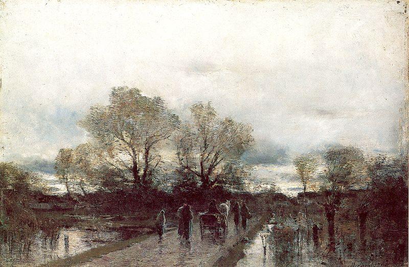 Mednyanszky, Laszlo Rain-Washed Road oil painting image